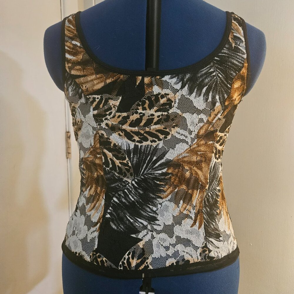 J.T.B. Petite Black, White and Tan Sleeveless Tank Sz PS
